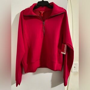 SPANX Air Essentials Half Zip Fuchsia XL
